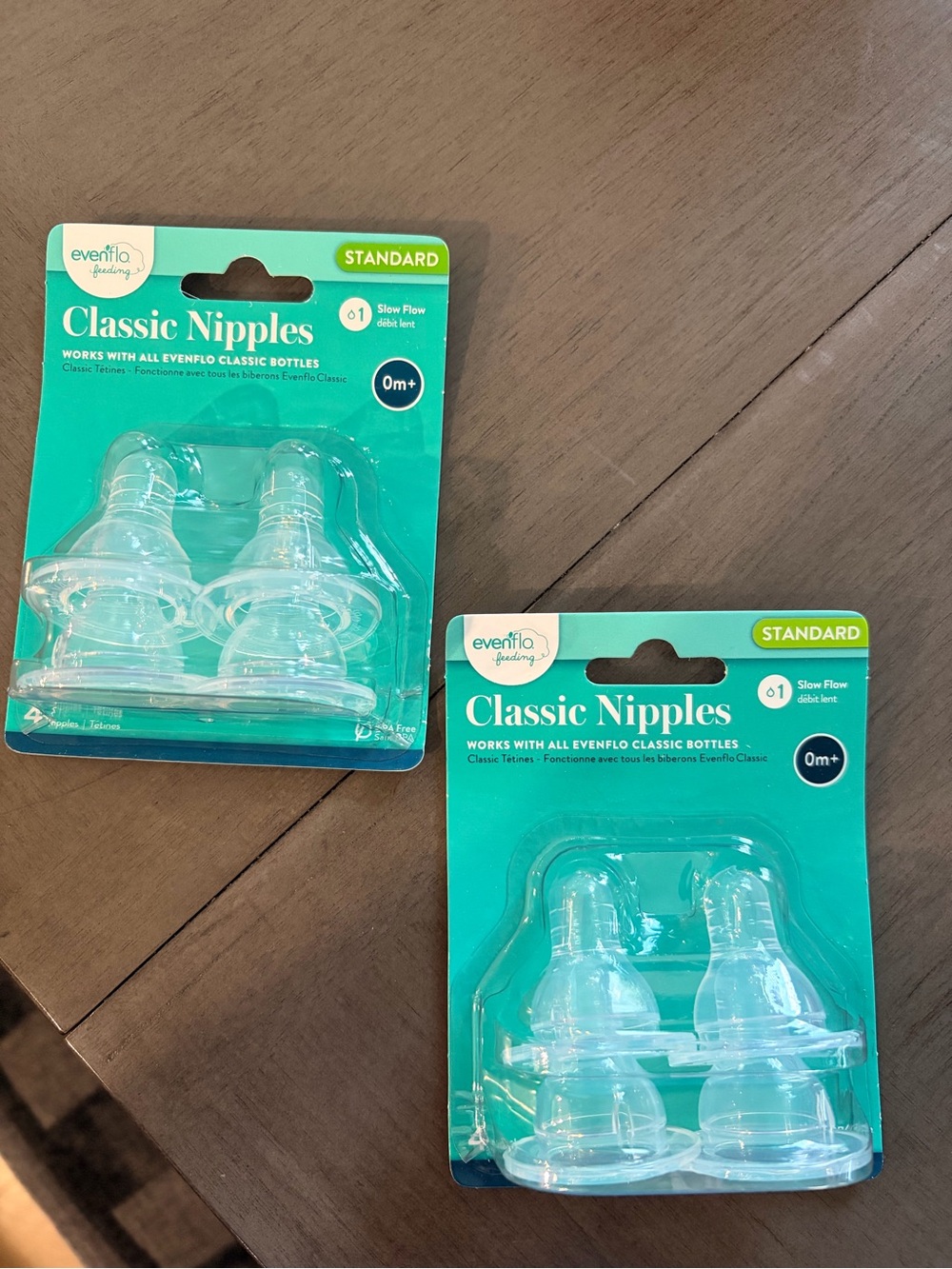 Evenflo Classic Nipples - Clear, Standard Slow Flow (2-Pack)